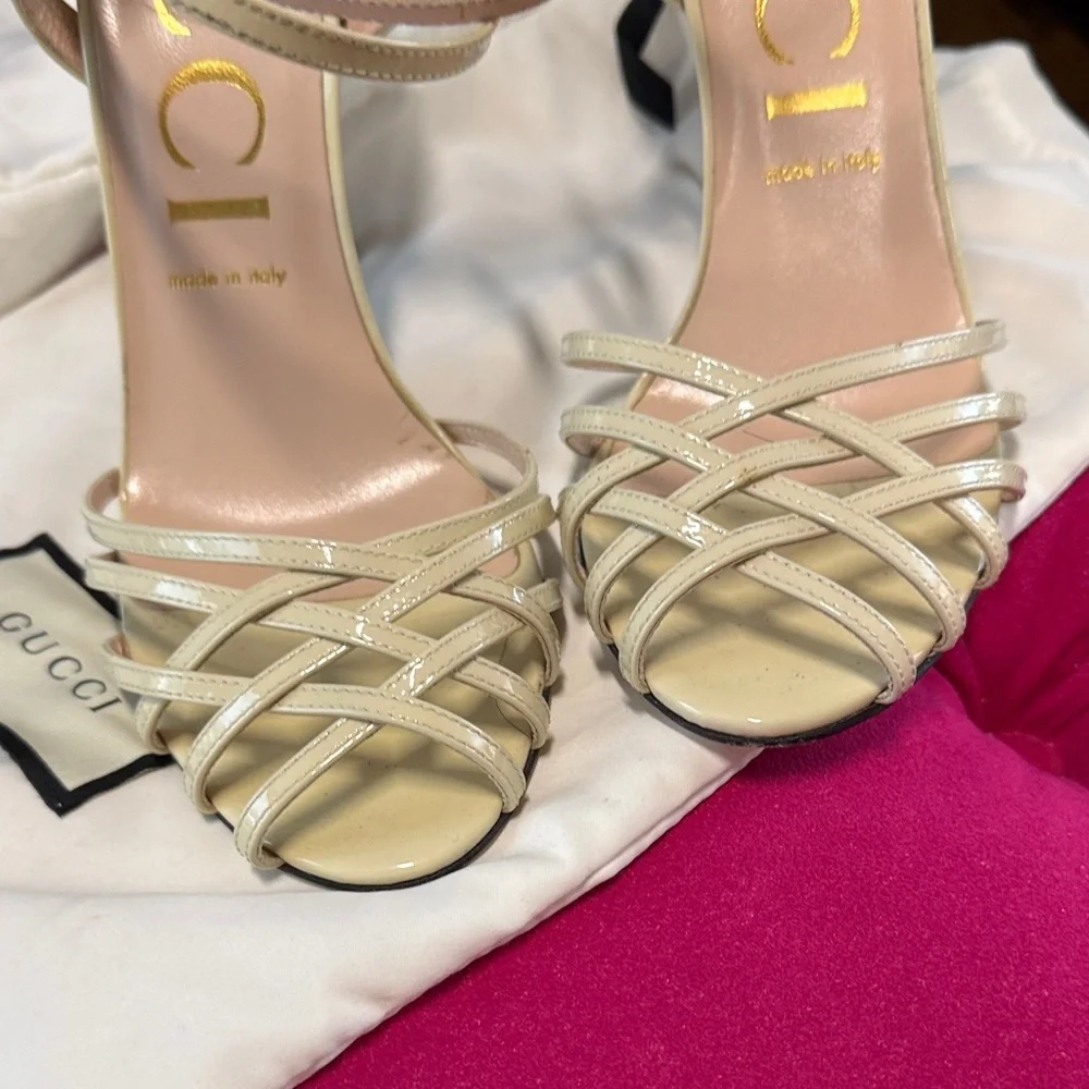 Gucci Beige Strappy Heels - Picture 4 of 5
